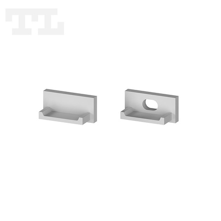 Komplet zaślepek bocznych szarych P4-1, P6-3, GK6-3 do osłonki C13 (1 szt. z otworem, 1 szt bez otworu) (nr kat 770405)