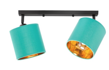 Lampa sufitowa reflektor 2xE27 listwa zielono złota 40cm