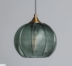 Lampa wisząca szklana kula KLIMT klosz zielony