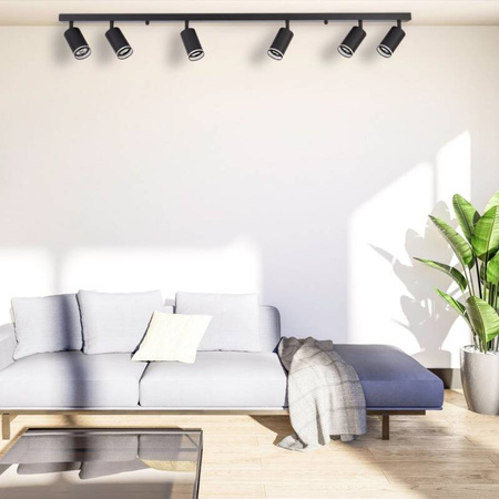 Lampa ścienno-sufitowa PARIS 6 GU10 Czarna