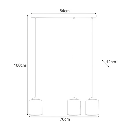 Lampa wisząca z bursztynowymi kloszami, do salonu K-5570 z serii SORO