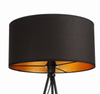 Lampa podłogowa NEPTUN trójnóg z abażurem czarny walec Oro