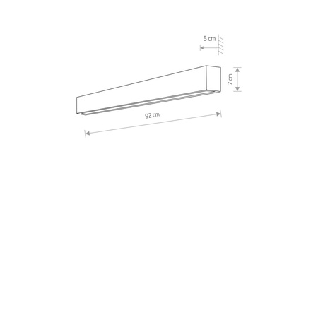 Nowodvorski Kinkiet grfitowy STRAIGHT WALL LED M 
