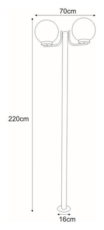 Wysoka, dwuramienna latarnia ogrodowa K-LP270-2200 z serii ANA