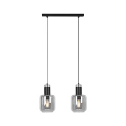 Podwójna lampa wisząca nad stół, grafitowe klosze K-5261 z serii DENIS