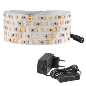 Zestaw taśma LED 24V 5m IP20 2700K zasilacz, włącznik ON/OFF