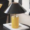 Lampka stołowa nocna z Metalu BRIJESH 1xE27 czarno żółta