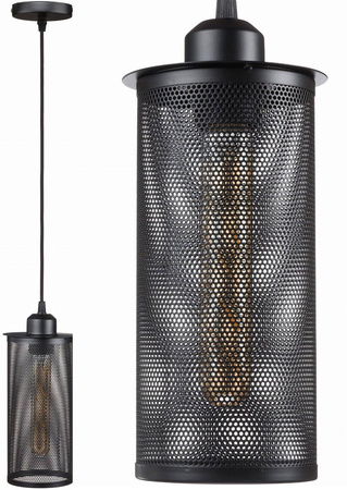 Lampa wisząca metalowa siatka tuba