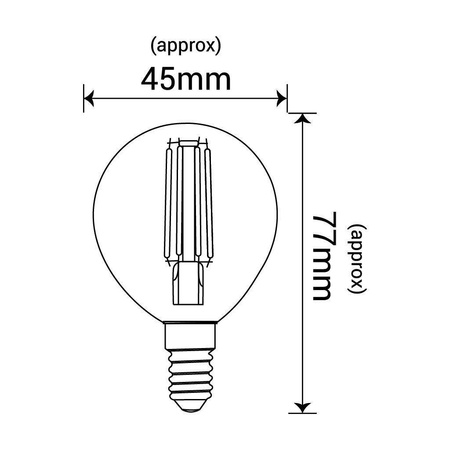 Żarówka Filament  LED G45 kulka E14 5,5W 806lm 3000K