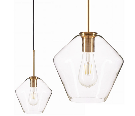 Lampa wisząca szklana przezroczystaa PARIS mała E27