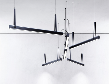 Kluś Lampa wisząca LED Tulip TU MANY ZW L=1131mm, mikropryzma liniowa, 76W, 4000K, DALI, CZARNY