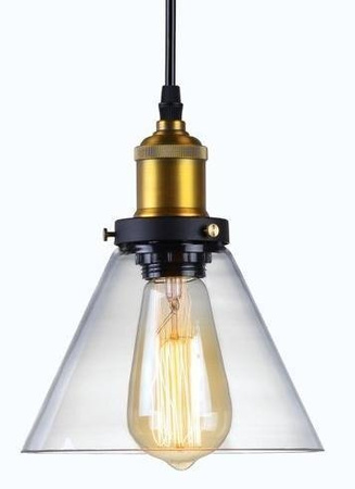 Lampa wisząca szklana przezroczysta LOFT wąska