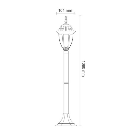 Lampa zewnętrzna FLORENCJA wysoka patyna 1xE27