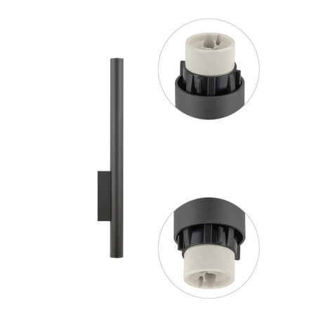 Kinkiet FOURTY WALL XL 60cm GU10 ciemnoszary  Nowodvorski 10893