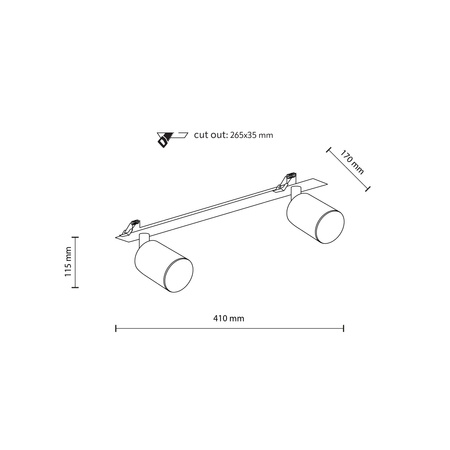 Tk Lighting NEX BLACK lampa sufitowa 2XGU10
