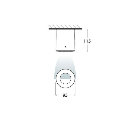 Kinkiet FRANCA 90 szary Y GU10 LED 3,5W 4000K