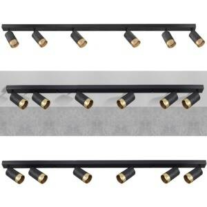 Lampa ścienno-sufitowa ARRAS 6 czarno-złota GU10