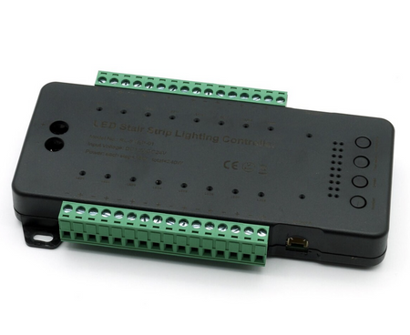 Sterownik schodowy LED PIR 16 czarny IP20