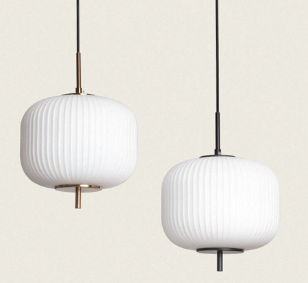 Lampa Wisząca z Metalu i Szkła Beca biała złota