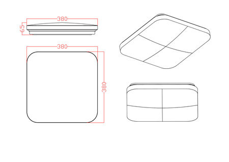 Light prestige Babilon plafon kwadratowy średni 4000K czarny LP-335/1C M 4BK square