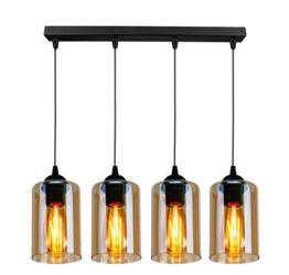 Lampa wisząca listwa czarno/brązowa 4xE27 Bistro 34-00552