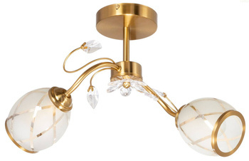 Lampa sufitowa podwójna plafon z kryształkami 2xE27