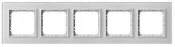Ramka pięciokrotna Sonata Ospel Białe Szkło Szronione IP20