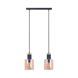 Podwójna, bursztynowa lampa wisząca na listwie  K-5256 z serii ALTO