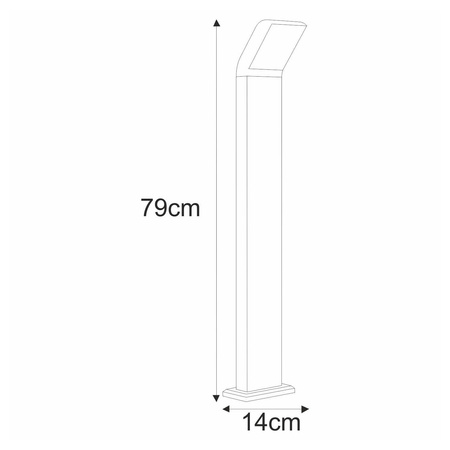 Minimalistyczna, czarna lampa ogrodowa 79cm K-8148 z serii VIDAR