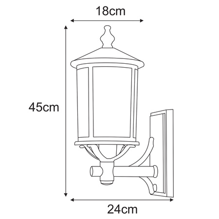Elegancki kinkiet zewnętrzny z ozdobną kratką K-8215 z serii CHICAGO