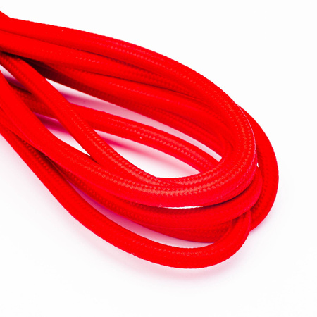 Przewód w oplocie kabel z wtyczką 2m czerwony
