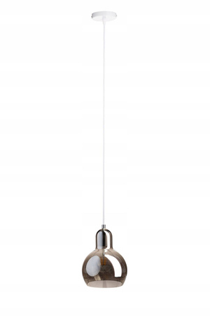 Lampa wisząca szklana szara grafit lustrzana Pera