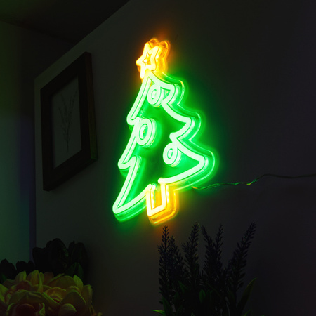Dekoracja świetlna  świąteczna Neon LED choinka 22,5 x 28cm