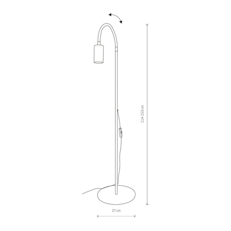 Nowodvorski Lampa podłogowa regulowana biała EYE FLEX 
