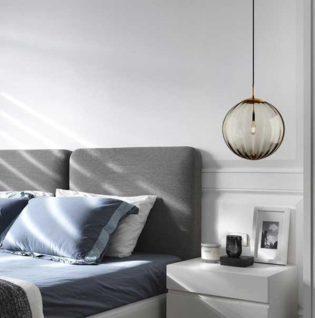 Lampa wisząca sufitowa szklana PANDORA szara