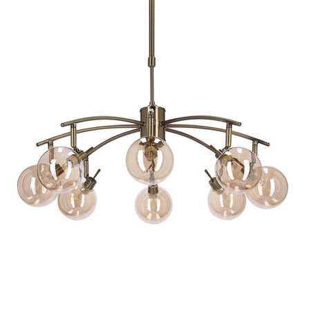 Lentini lampa wisząca patynowy 8x40w g9 klosz bursztynowy