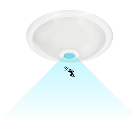 Plafon Mario 2xE27 PIR IK8 biały okrągły 30cm