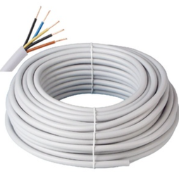 Przewód kabel H05VV-F OWY 5x1,5 biały 1m