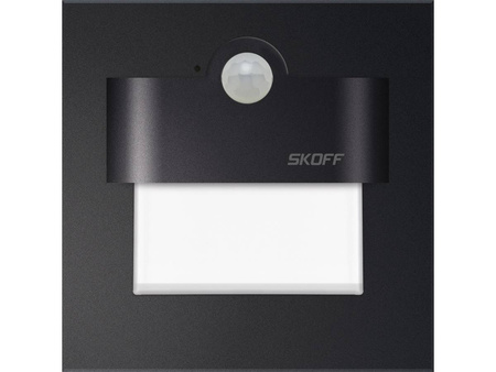 Oprawa schodowa Tango LED PIR 120º z czujnikiem ruchu i zmierzchu Skoff 2,4W 230V AC czarny mat b. neutralna