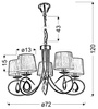 Lampa wisząca chromowa / biały abażur tkany 5x40W Arnika Candellux 35-21687