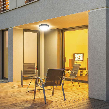 Plafon V-TAC 18W LED Okrągły 25cm Natynkowy IP44 Czarny VT-8618B 6500K 1830lm