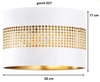 Abażur walec Oro Deluxe biało złoty 30cm E27