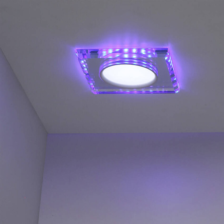 Oprawa stropowa chrom/niebieska kwadrat LED SSP-22 2263892