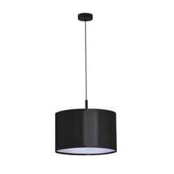 Lampa wisząca z szerokim, czarnym abażurem K-4320 z serii SIMONE BLACK