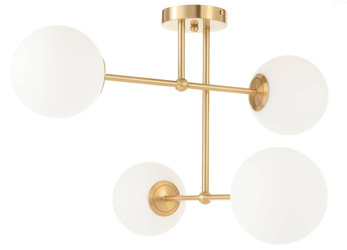 Lampa sufitowa złota Milano Tower 4xE14 mleczne kule