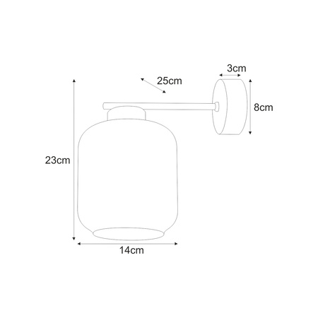 Pojedynczy kinkiet ze srebrnymi elementami K-5518 z serii PIEGA