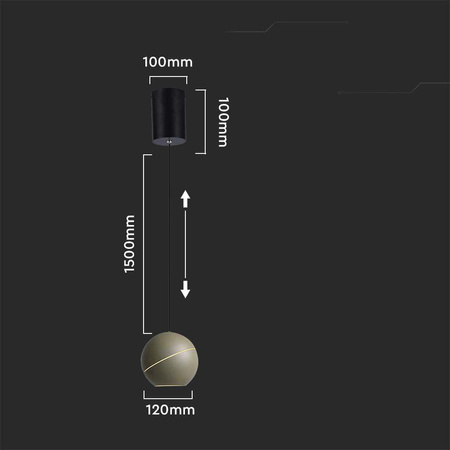 Oprawa Zwieszana V-TAC LED 8,5W 150cm Regulowana Złoty Szampański VT-7797 3000K 850lm