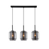 Lampa wisząca Jonera czarna 3xE27 klosz dymiony 33-08435