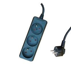 Przedłużacz 3G 1,5m Z/U  czarny ELEKTRO