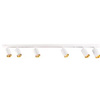 Lampa ścienno-sufitowa MARIBEL 6 GU10 biała + złote pierścienie